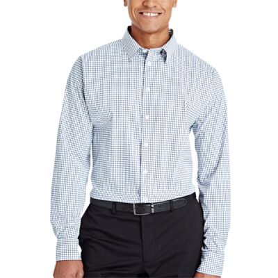 Men's CrownLux Performance® Micro Windowpane Woven Dress Shirt Thumbnail
