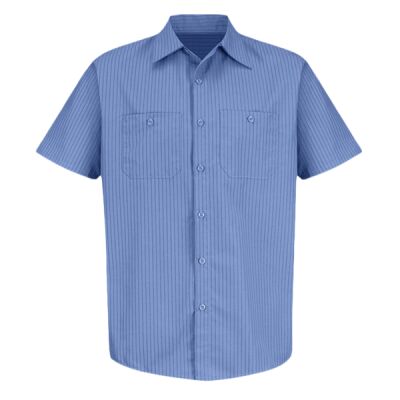Men's Industrial Stripe Short Sleeve Work Shirt Thumbnail