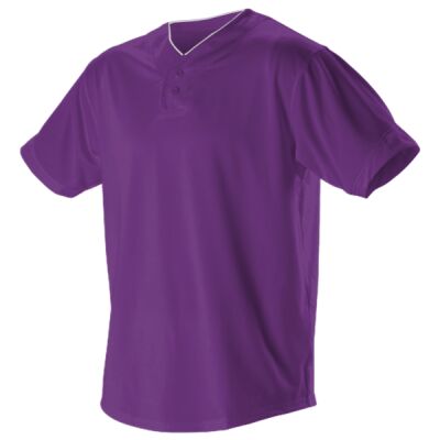 Men's Two Button Mesh Baseball Jersey With Piping Thumbnail